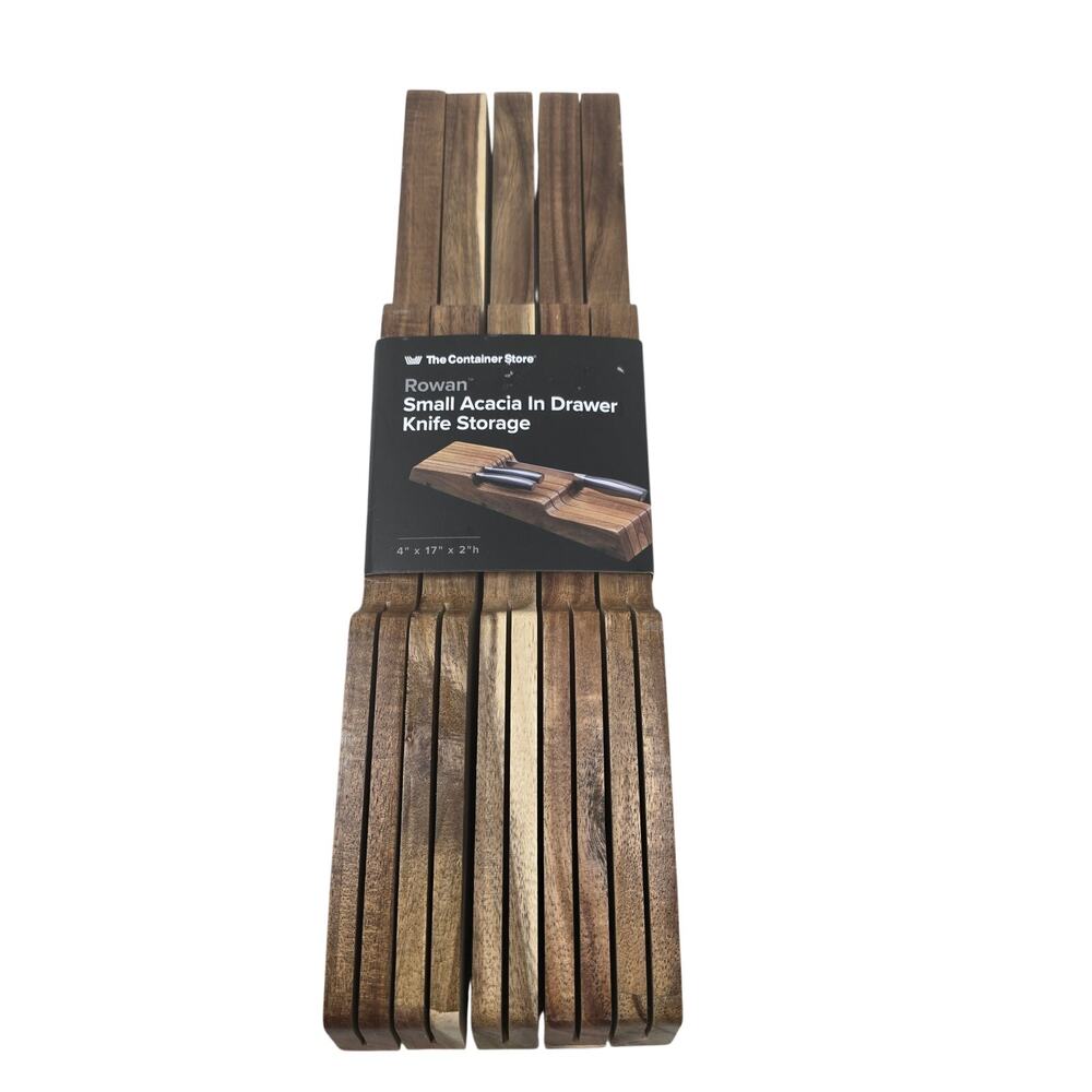 The Conrainer Store Rowan Small Acacia In Drawer Knife Storage 4" X 17" X 2" H